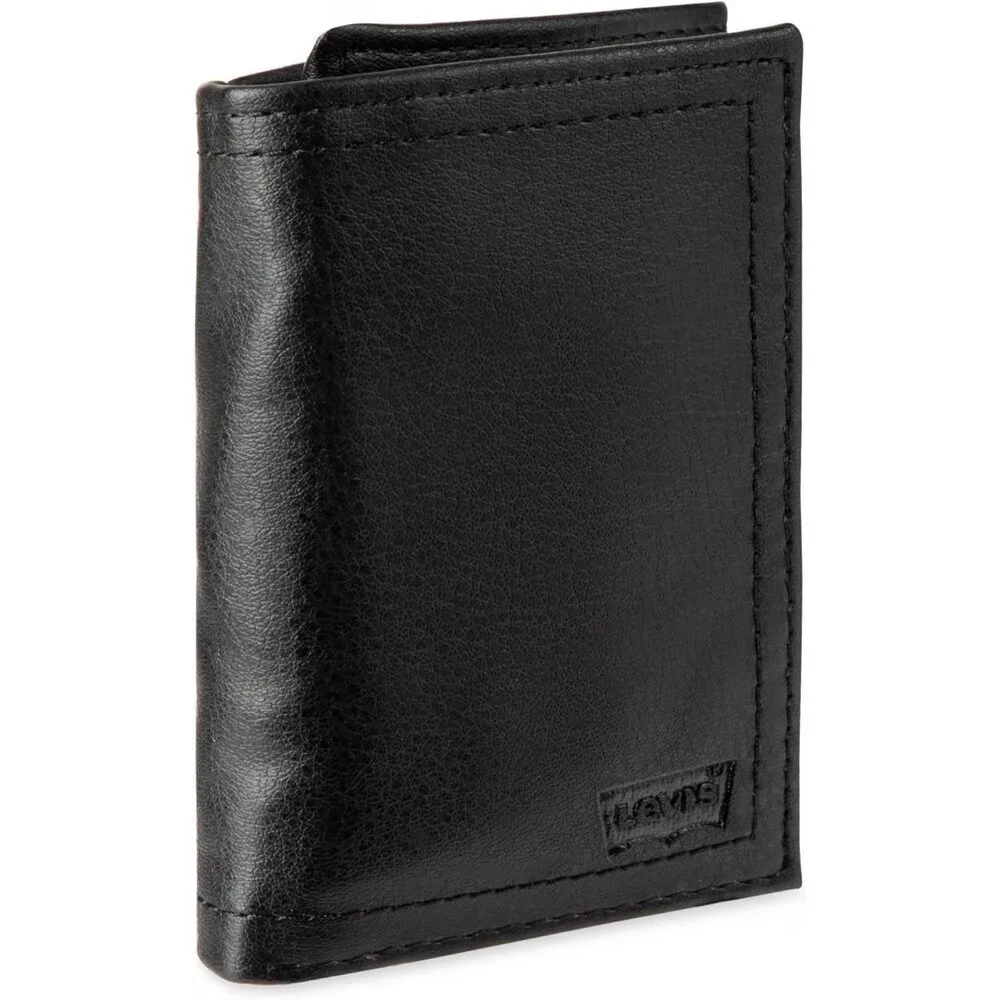 Men's Noir Black Wallet Style Includes Window Credit Card Holder Designed